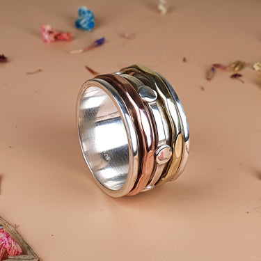 spinner ring anxiety ring solid silver